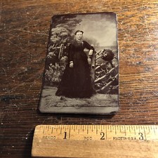 Antique Tintype Victorian Women In Dress Civil War Era Photo Photograph