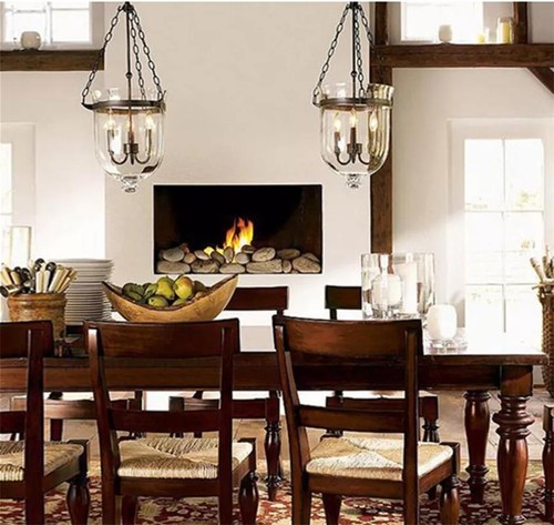 Glass Lantern Pendant Lamp Pottery Barn Chandelier Candle Indoor Lighting 11.8in - Picture 10 of 11