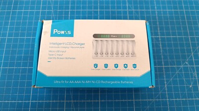 POWXS Intelligent LCD Charger für AA/AAA Batteries Akku-Ladestation _0,34_5