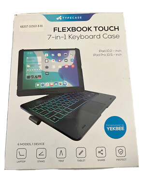 Typecase Flexbook Touch 7-in-1 Keyboard Case iPad 10.2 & ipad Pro 10.5 Dark Gray