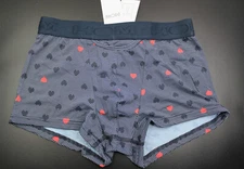 Hom Mens navy blue HO1 forever heart print trunk underwear size S 