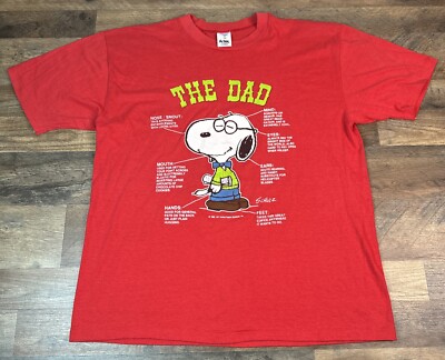 Vintage Snoopy Shirt The Dad Peanuts Artex Comic Graphic Tee 80s 90s Adult XL