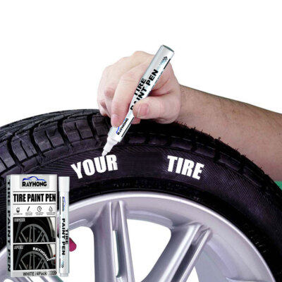 4pcs White Paint Marker Pen Waterproof Permanent Car Tire Lettering Car Graffiti