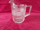 Vintage Deko Depression Klarglas Wasser/Saft Krug mit Eislippe 