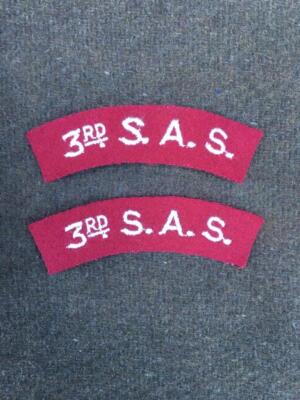 Top WW2 Paar 3rd Special Air Service SAS Stoff Schulter Titel Abzeichen