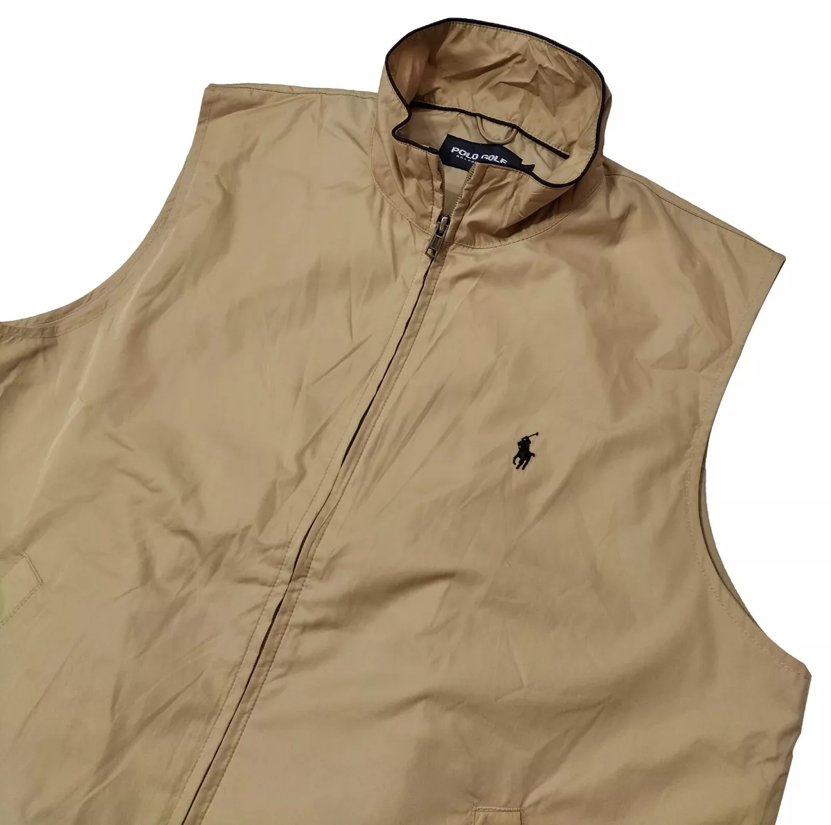 Polo Ralph Lauren Golf Vest Nice Men s Beige Full Zip Vest Size S