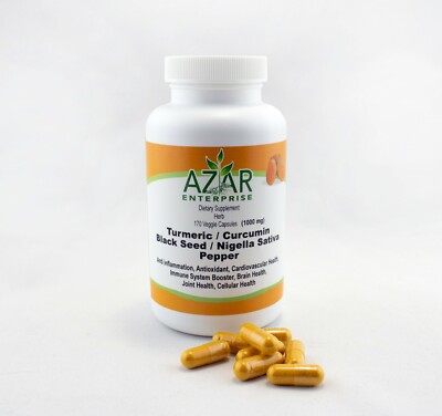Turmeric/ Curcumin And Black Seed .  170 capsules.  best immune system booster. 