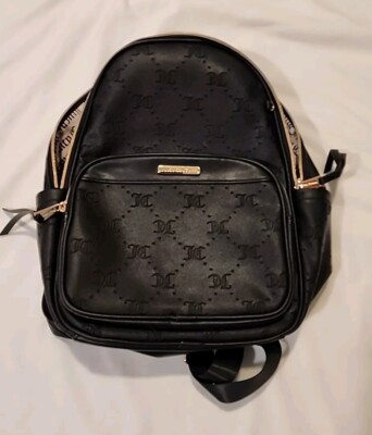 Juicy Couture Black Leather Word Play Backpack / Bag  display picture 3