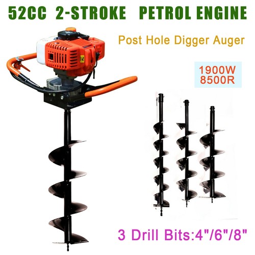 Auger Post Hole Gas Powered Earth Auger Digger Fence Ground Drill Set 52CC/71CC - Picture 27 of 47