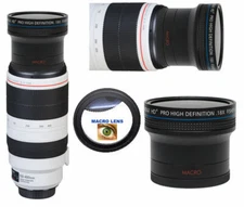 HD4 WIDE FISHEYE LENS + MACRO LENS FOR Canon EF 100-400mm f/4.5-5.6L IS II USM 