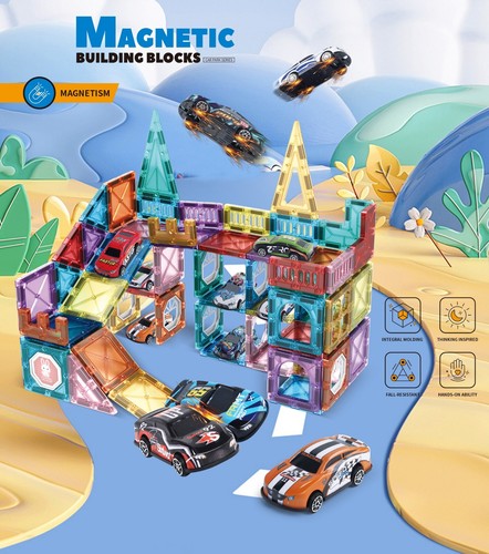 STEM 3D Magnetic Magnet Building Blocks Tiles Set Toys For Kids 70PCS Set 3+New - Picture 5 of 5