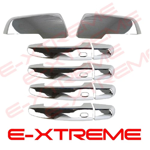 FOR 18 2019 2020 21 Chevy Traverse 4 DOOR HANDLE W/ SK + Top Chrome Mirror Cover