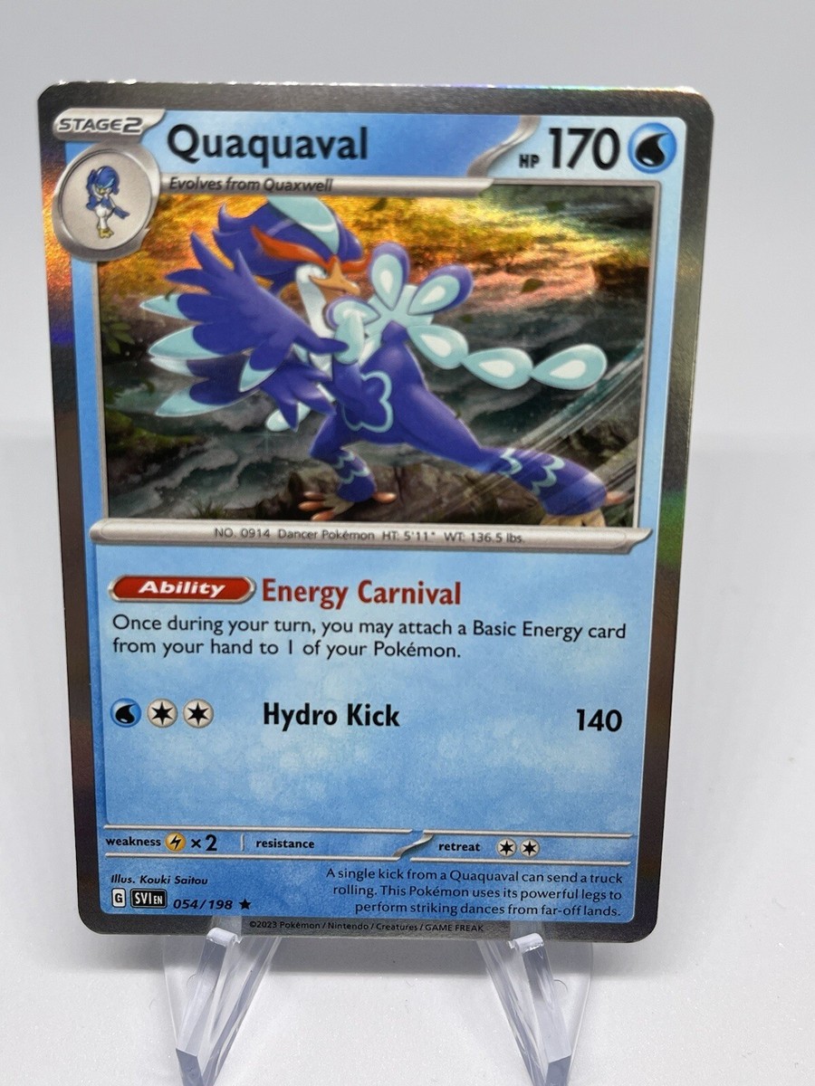 quaquaval pokemon card value ex SVPen 035 Black Star Promo  PokeChalet RarityPromo Hit Points320 HP Water Exciting Dance (60) Switch this Pokemon with 1 of your Benched Pokemon Quaquaval Card Prices & Value