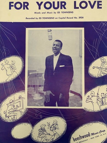1958 Vintage Piano Sheet Music Song For your love by Ed Townsend - Picture 2 of 5