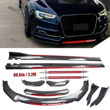 Front Bumper Lip Spoiler Body Kit Side Skirt Carbon Fiber For AUDI A5 S5 S4