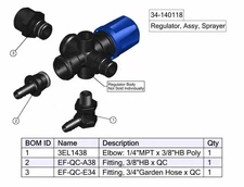 Valley Industries 34-140118 Variable Pressure Regulator W/QC Adapter
