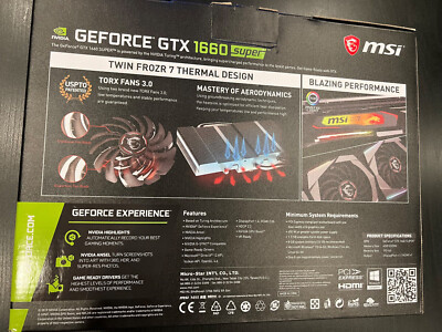 MSI Gaming GeForce GTX 1660 Super 6GB GDDR6 Gaming X Graphics Card