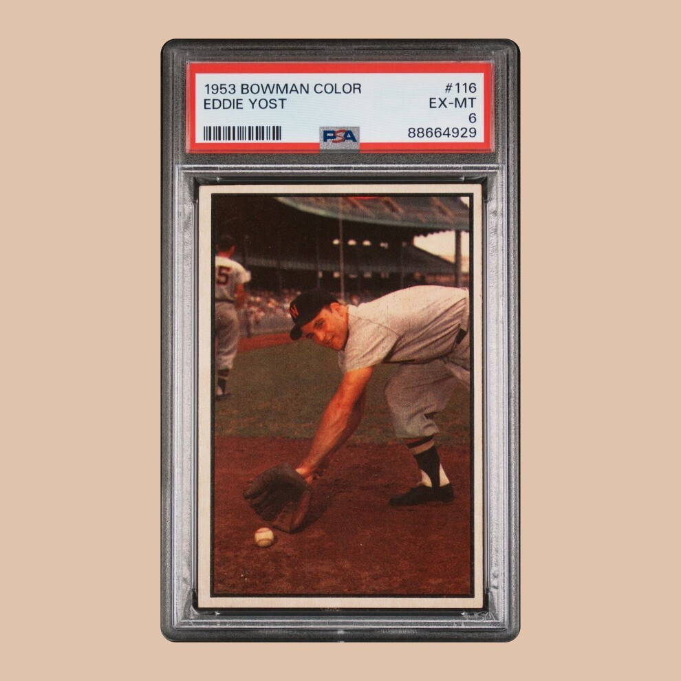 1953 Bowman Color #116 Eddie Yost PSA 6 EX-MT SP Centered Beautiful Card