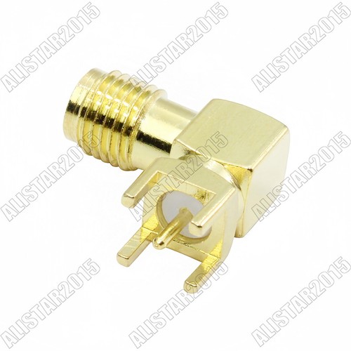 10x SMA Jack hembra ángulo recto a través de orificio PCB Montaje Versión Media Conector Nuevo - Imagen 3 de 7