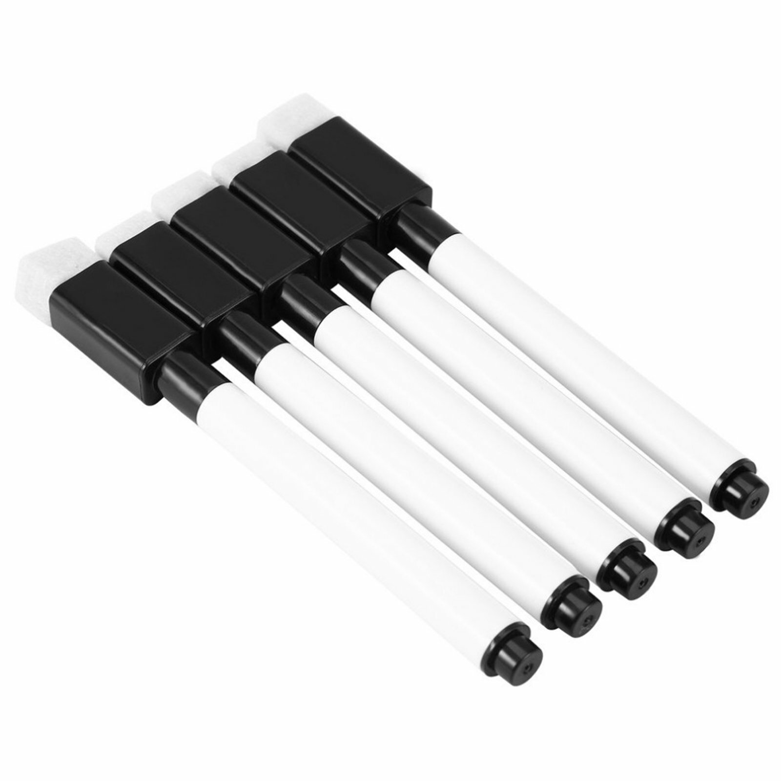 50PCS Whiteboard Marker Pens Black Dry Wipe Erase Pen Eraser