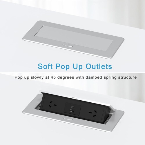 Haylink Desk Power Board USB C 20W Pop-up Strip 2 Outlets 2 USB Ports 2M Cord AU - Picture 8 of 9