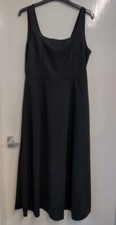 SHEIN Black Square Neck Sleeveless Midi Dress - Size L - Fit & Flare Party