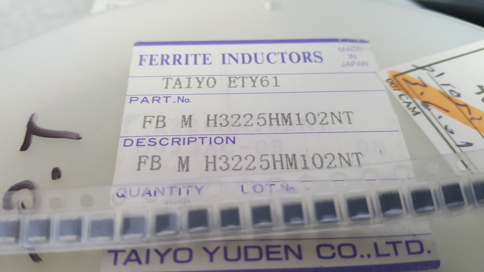 50x TAIYO YUDEN FBMH3225HM102NT , SMD FERRITE BEAD 1 KOhm 100MHz 2A