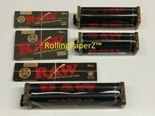 RAW BLACK Rolling Papers Single Wide+1 1/4+King Size+70+79+110mm 2-Way Rollers