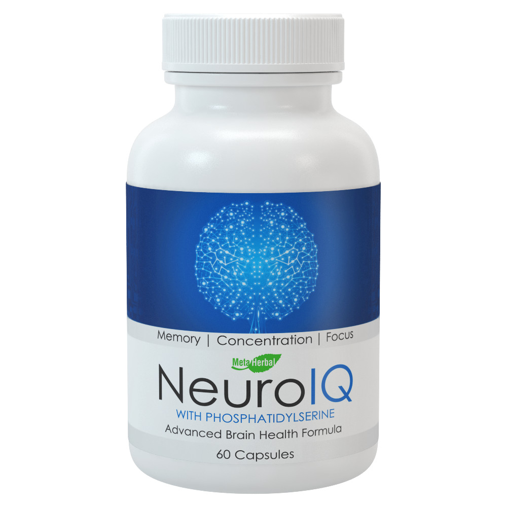 Suplemento de salud cerebral nootrópico NeuroIQ para memoria, concentración y enfoque
