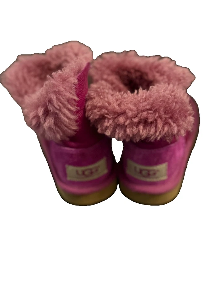 Ugg Bebé Niño Botas Botines Niñas Rosa Magenta EU 22.5, US 6 Botón Bailey Foto 3 de 4