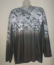 Huk Mens Fishing Shirt XXL Long Sleeve UPF 50 Icon X Tide Fade Gray Pattern