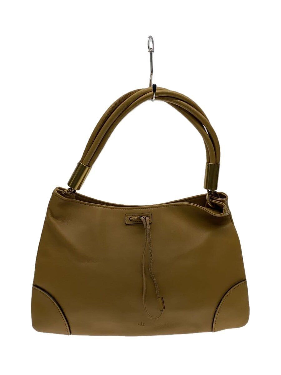 GUCCI camel leather plain shoulder bag model 109147 001013 pre-owned