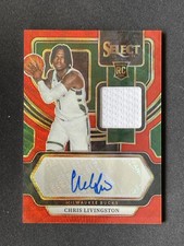 Chris Livingston 2023-24 Panini Select Rookie Jersey Red Wave Auto RC #RJ-LGN