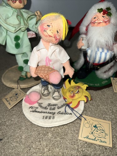 Rare Lot of Vtg Annalee Dolls Felt Christmas Easter Jester Limited Edition - Picture 4 of 13