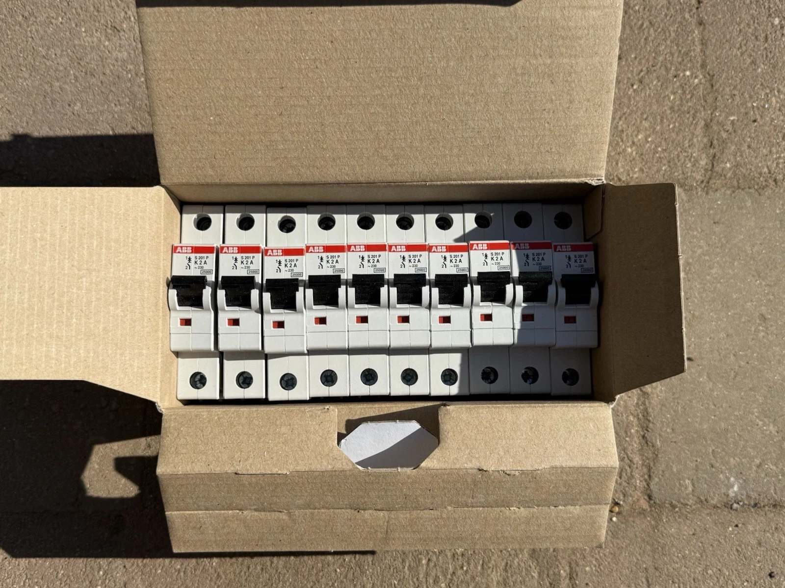 Box Of 10 ABB S201P K2A System Pro Range MCB Circuit Breaker - Brand New boxed