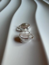 925 Sterling Silver Chunky Hoop Earrings Matte Finish Minimalist Huggie Hoops