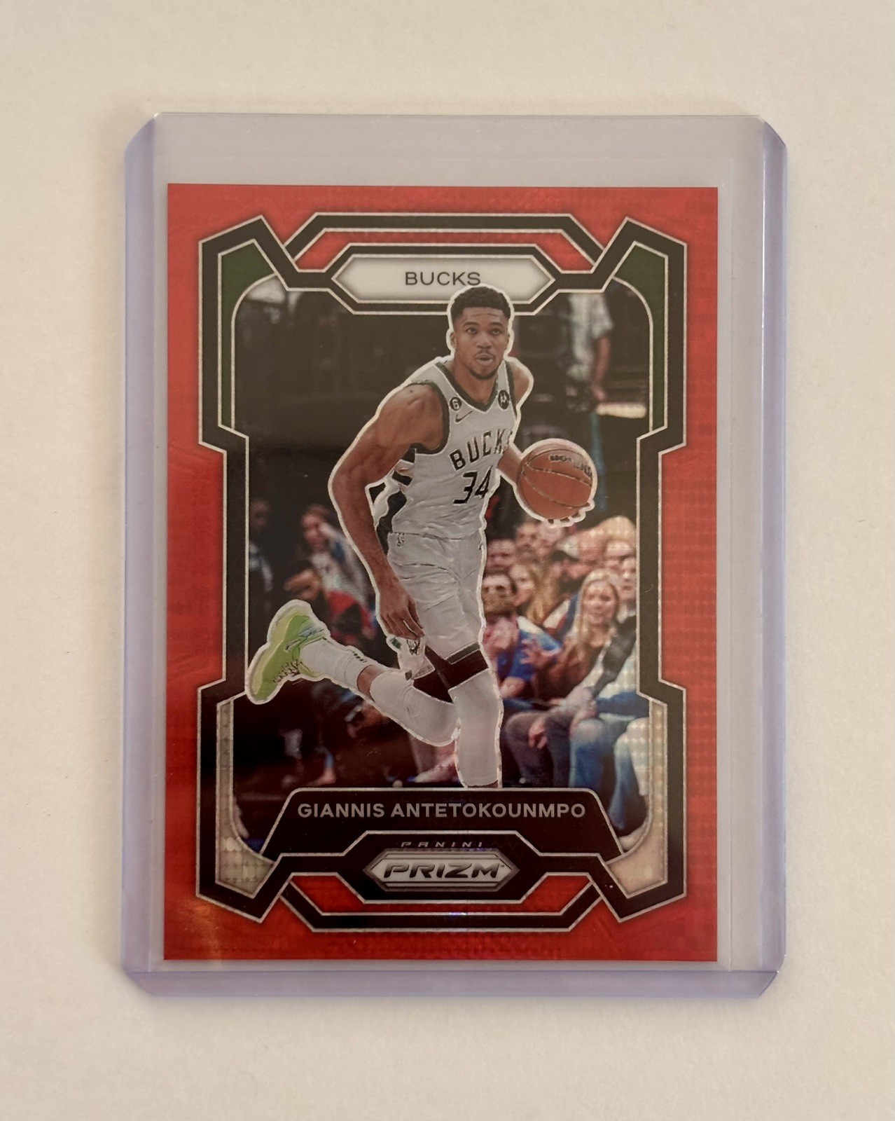 2023-24 Panini Prizm - Giannis Antetokounmpo #103 Red Seismic Prizm /299