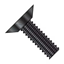 #8-32 x 3/4 in Phillips Flat Machine Screw, Zinc Black Steel, 10000 PK,