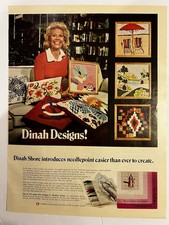 Vintage 1970s Ad Dinah Shore Introduces Needlepoint Easier Than Ever to Create