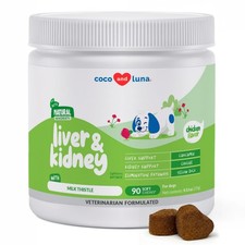 Milk Thistle for Dogs - 90 Soft Chews - Liver and Kidney Support - Hepatic Su...