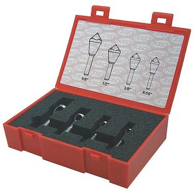Keo 919-000-250 Zero Flute Set 100 Deg 5/16'' - 5/8'' 4 Pcs Co