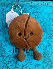 Jellycat Amuseables Coffee Bean Bag Charm   Keychain Plush   New with Dust Bag