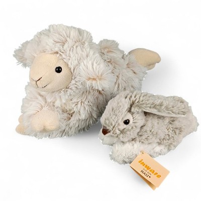 Inware Lamm Schaf + Hase Kuscheltier Plüschtier Stofftier Ostern 2er SET