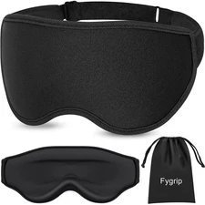 Fygrip 3D Sleep Mask for Men & Women - Pressure-Free, 100% Light Block Out