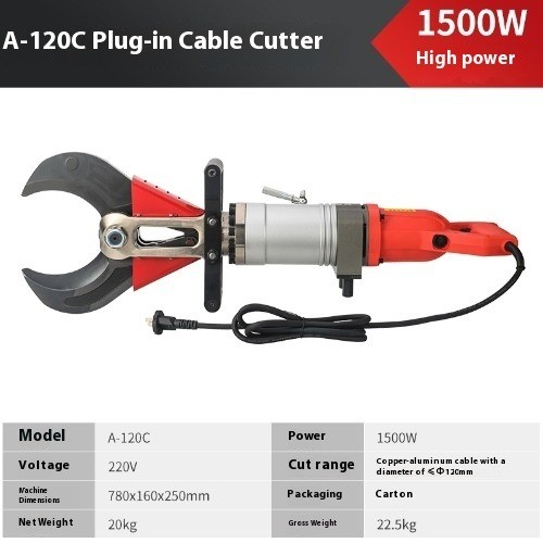 220V Electric Hydraulic Cable Cutter A-120C Plug-in Cutter Multifunction