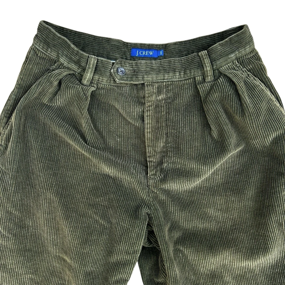 J Crew Vintage Corduroy Pants Women’s 31R 31 Regular - Dark Green Loose Fit - Image 2 of 4