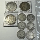 90% Silver Lot of 3 Barber Half Dollars + 6 Barber Quarters COBM-9474