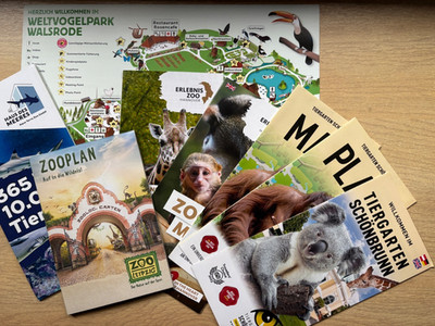 Leipzig Zoo and Walsrode Bird Park Maps plus Austrian/German Zoo Maps Brochure
