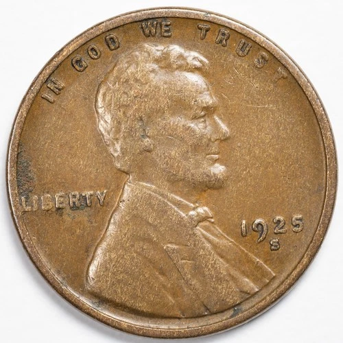 1925-S Lincoln Wheat Penny Cent Extremely Fine (XF) San Francisco Mint
