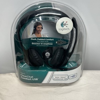 Logitech H390 Wired USB On-Ear Stereo Headphones with Mic Black PC Laptop